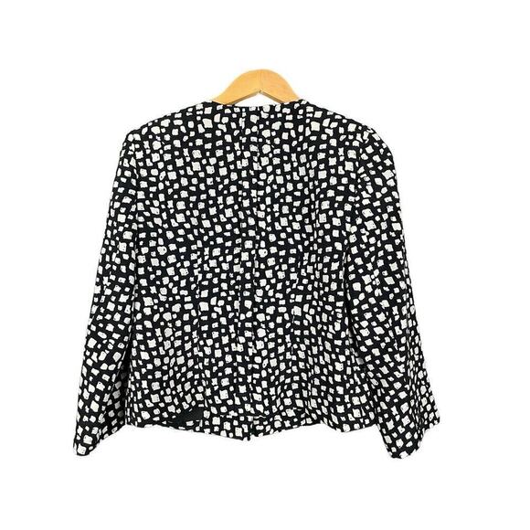 The Limited Black & White Blazer Women Size M Dotted Print Shoulder Pads Y2K - Picture 2 of 10